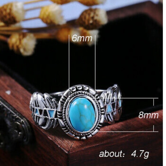 New 925 Silver Oval Cut Turquoise ring - Picture 7 of 9
